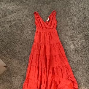 Universal thread 100% cotton v neck tiered dress